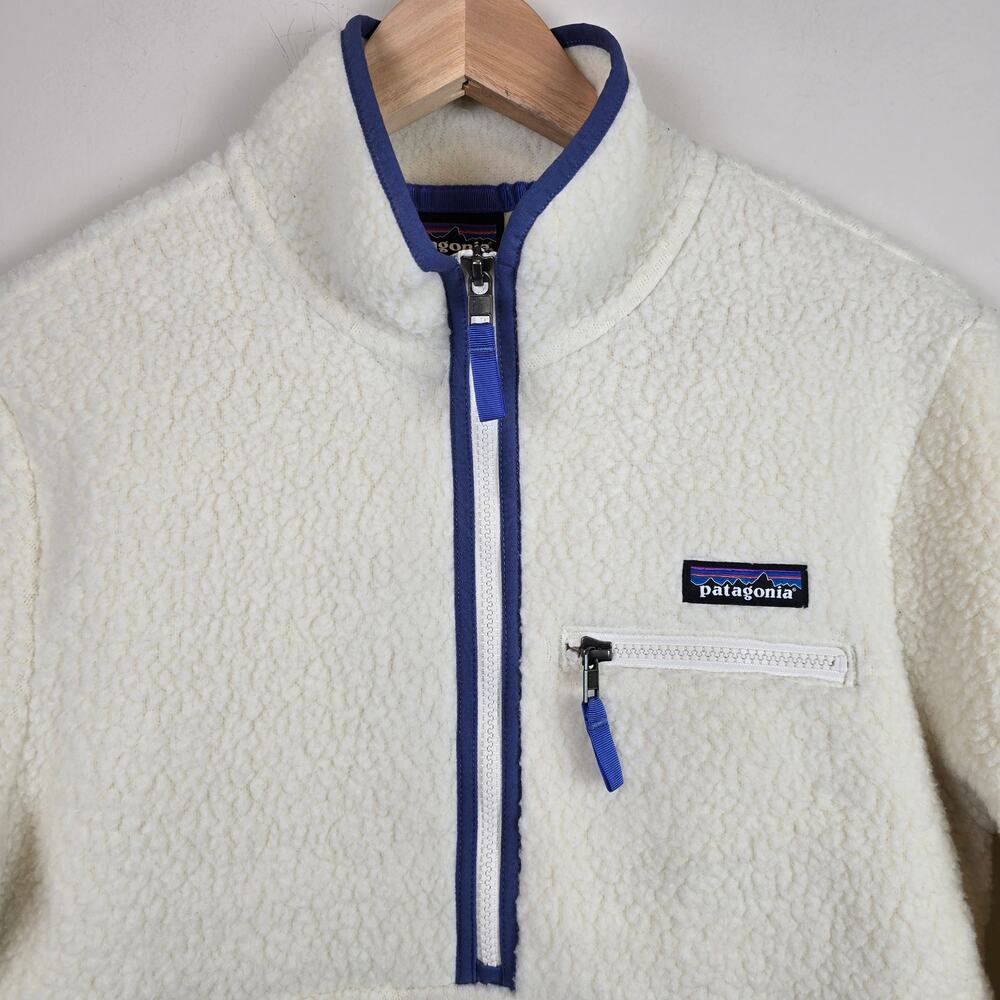 Patagonia Women's Size XS Retro Pile Fleece Marsupial Natural Blue - Picture 2 of 4
